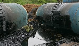 Leaking overground tank